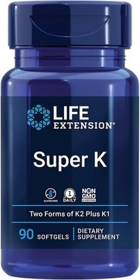LIFE EXTENSION SUPER K Knochen Vitamin K2 und K1 90 Weichkapseln SUPER PREIS