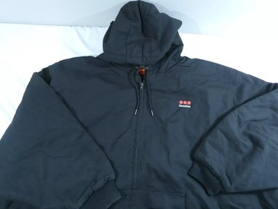 CornerStone J763H 6XL Duck Cloth Insulated Hooded Work Jacket BLACK EMBROIDERED