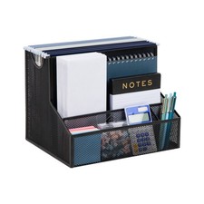 Desktop Organizer Vertical File Storage Letter Size Office Metal Black