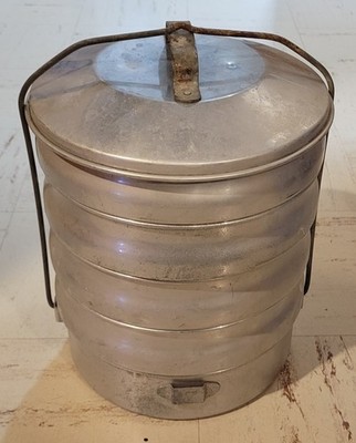 Regal Ware Stacking Carrier Aluminum 5 Tier Coal Miner Lunch Pail