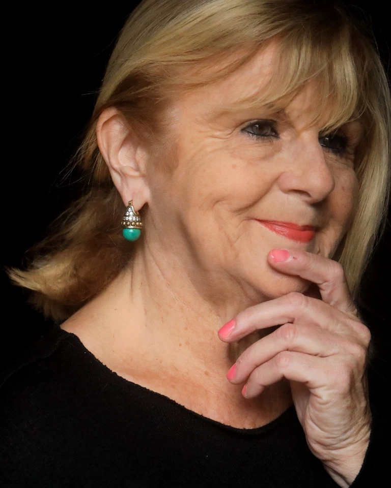 Goldene Dormeuse Ohrringe CZ Byzantin Echte Perle Türkis Retro ET9 - Bild 2 von 4