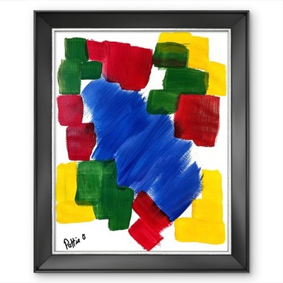 Abstract Color Block Painting ORIGINAL PAINTING 14X11 ART Gallery Paper Signed