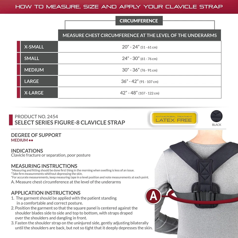 OTC Clavicle Strap, Figure-8 Style, Select Series, Small - Image 2 of 4