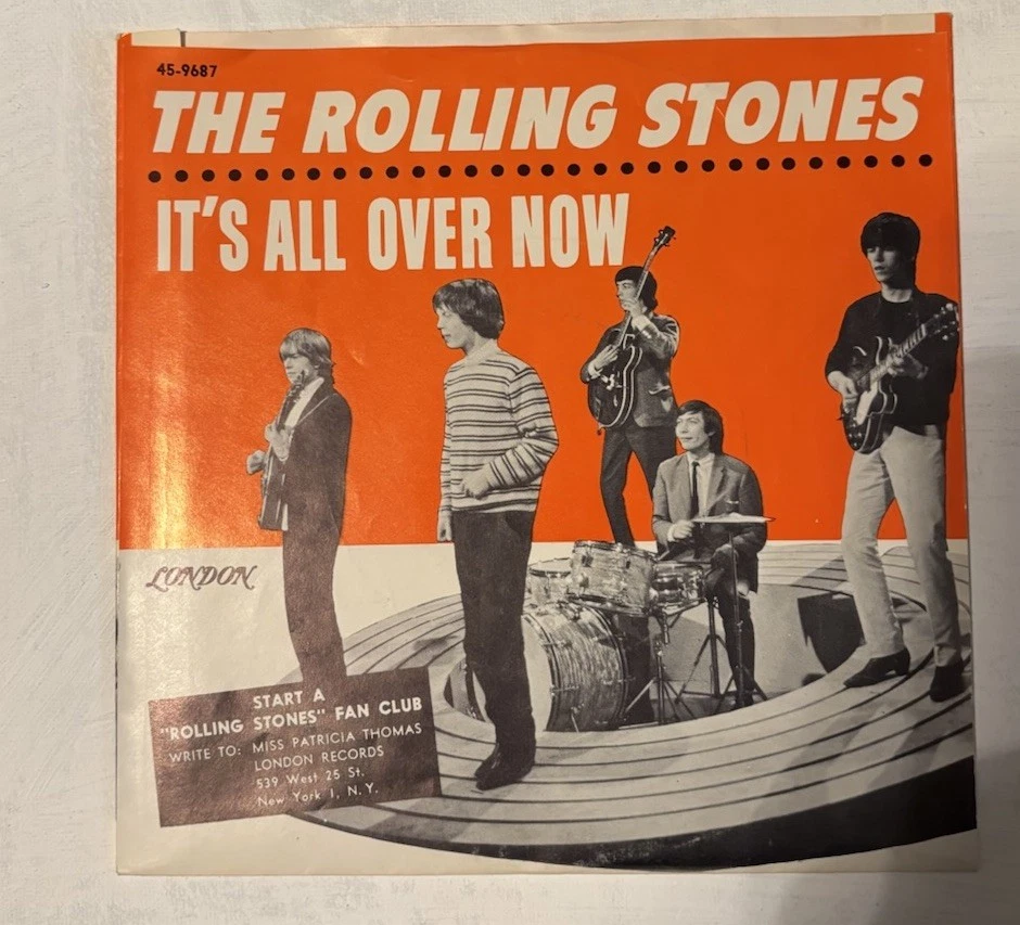 THE ROLLING STONES, IT'S ALL OVER NOW, LONDON#9687, PIC SLEEVE & 45 RPM REC,1964 - Image 2 of 4
