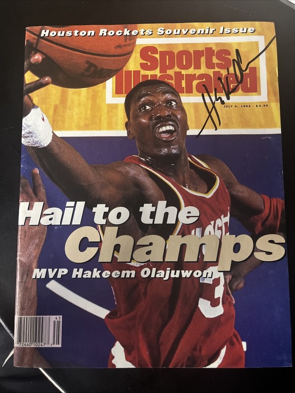 HAKEEM OLAJUWON Rockets Signed 1994 SI Sports Illustrated Magazine Rare Regional