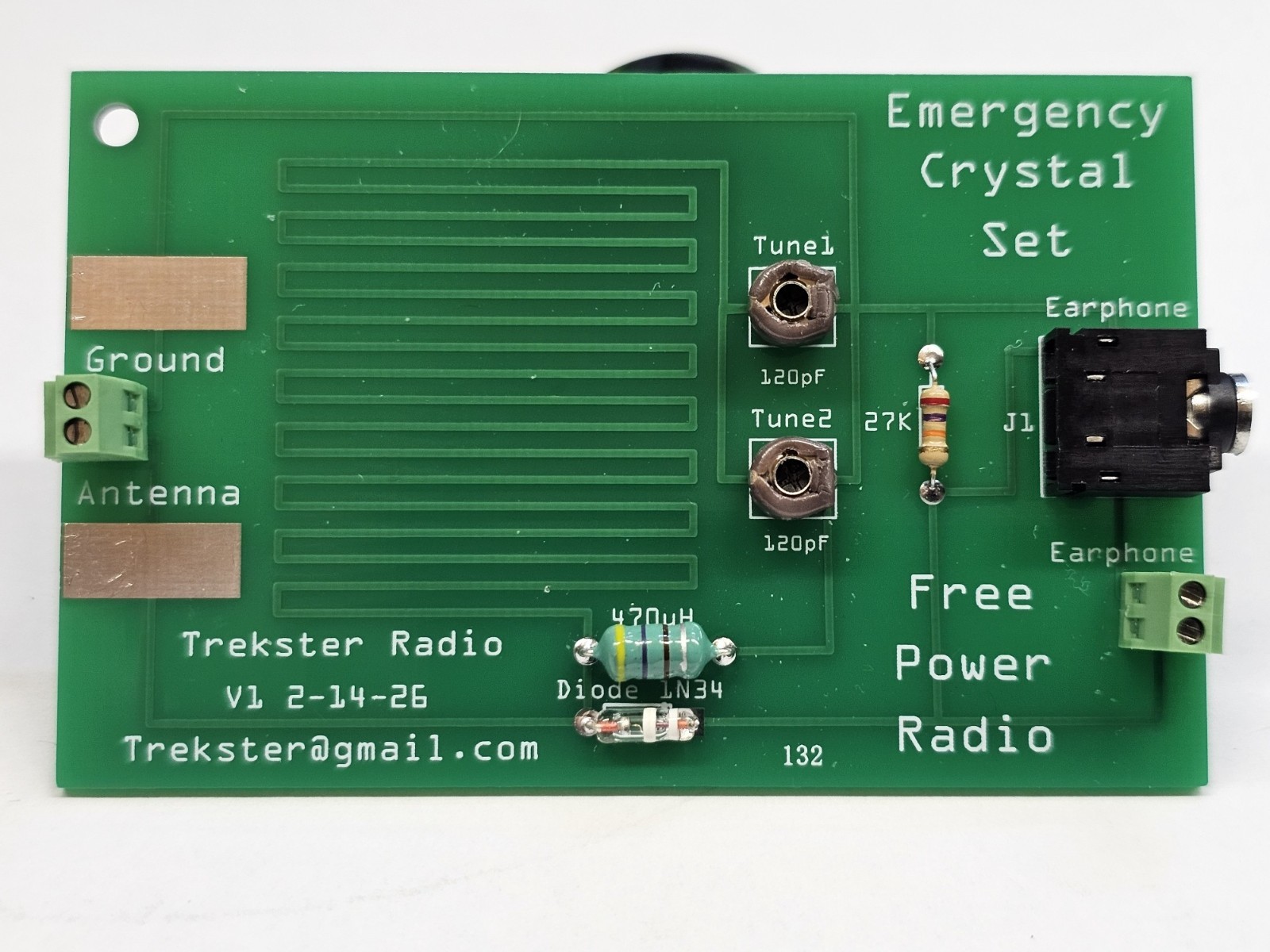 EMERGENCY CRYSTAL RADIO KIT -    Build Your Own Crystal Radio !!!