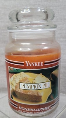 Yankee Candle Housewarmer Pumpkin Pie Retired Black Band 22 oz Burned