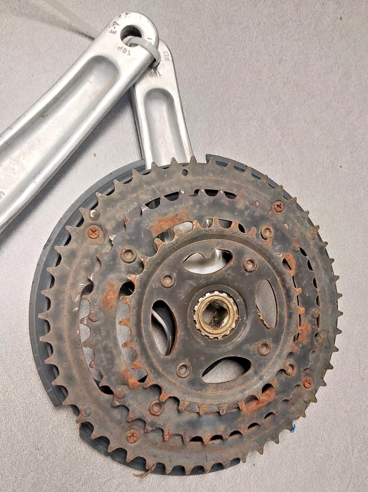 Тройная Кривошипная Система Серебристая/Черная 170 мм 48/38/28T MTB Гравийный Гибрид Быстрая доставка из США! - Изображение 4 из 4