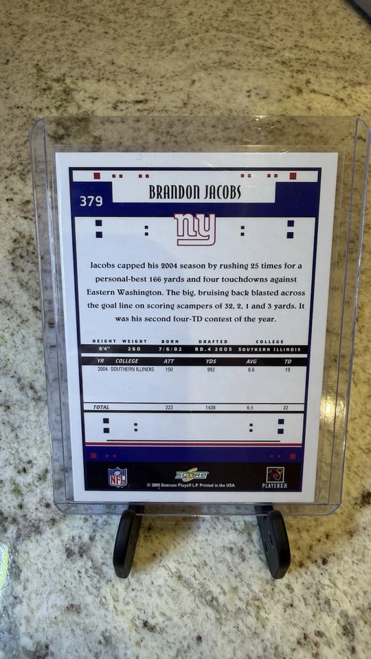 2005 Donruss Score Brandon Jacobs Rookie #379 New York Giants - Image 2 of 2