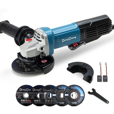 DongCheng 9.2 Amp Power Angle Grinders, 4-1/2 in., 11800RPM, Tool-Free Guard, El