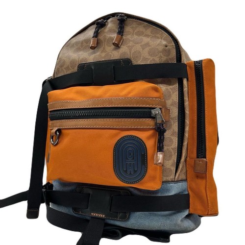 Super Rare COACH Backpack Signature Large Capacity Unisex Commuting ...