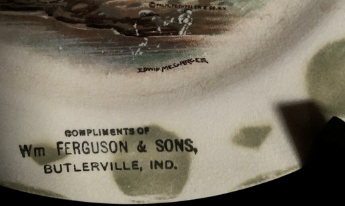 Vintage Edwin Megargee Signed 7" Marsh Birds Advertising Plate Ferguson & Sons - Picture 5 of 7