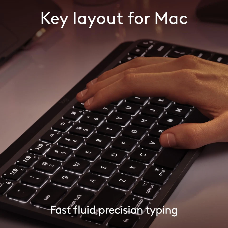 Logitech MX Keys Mini Wireless Keyboard for Mac Space Grey Bluetooth - Image 2 of 4