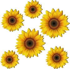 Thyle 6 Pcs Sunflower Wall Decor Wood Sunflower Wall Art Farmhouse Flower Wall D
