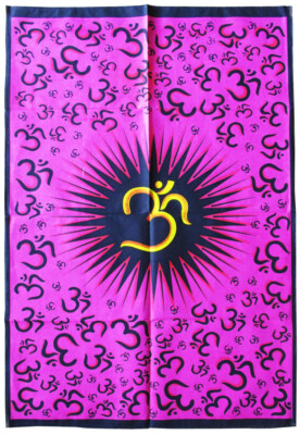 OM AUM OOM Dekotuch 110x75cm Wandbehang Stofftuch Meditation Hippie Goa yoga
