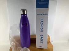 NEW BOGI Vacuum Insulated Stainless Steel PURPLE Sports Water Bottle 17 Oz 