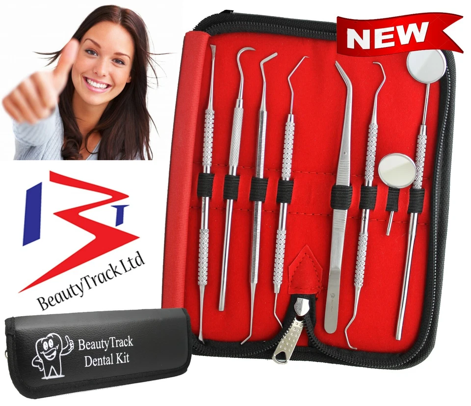 UK Dental Tooth Cleaning Set Dentist Scraper Pick Tool Calculus Plaque Remover