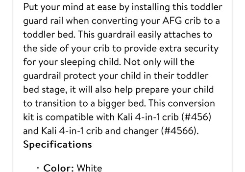 AFG Toddler bed Conversion Kit - Picture 2 of 6