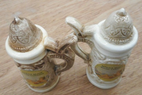 Vintage Myrtle Beach, SC Collectors German Stein style Salt and Pepper Shakers - Picture 6 of 7