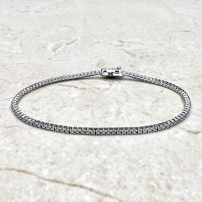 Tennisarmband 2 Karat Diamant - massives 14 Karat Weißgold Diamantarmband für Sie