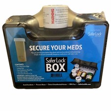 NEW Safer Lock Box Safe Case Medication Secure 4 Digit Combination Locking Cap