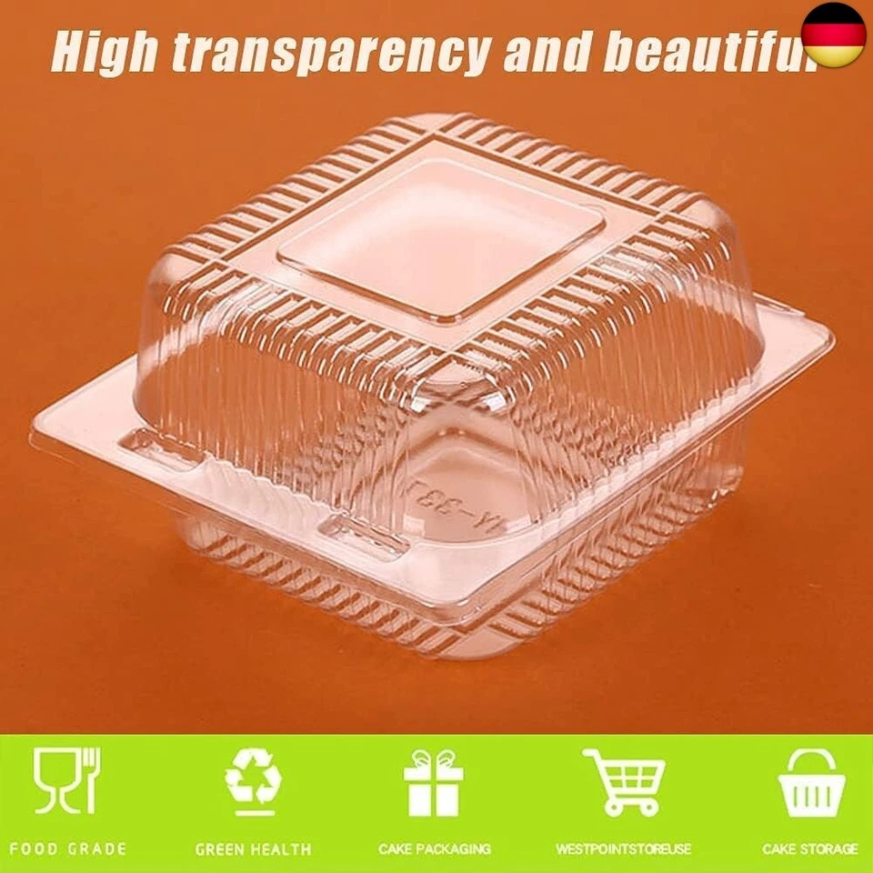 KAHEIGN 60Pcs Kuchenboxen Cupcake Box, 14cm x 10cm Einzelne Kuchenboxen - Bild 2 von 4