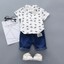 thumbnail 1 - Toddler Kid Baby Boy Summer Short Sleeve Crown Pattern Shirt Tops+Denim Pants US