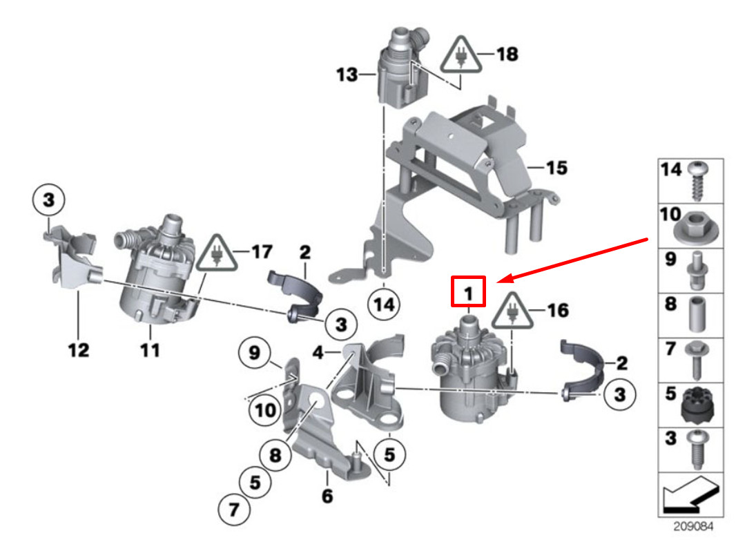 すけ NEW BMW X6 E71, E72 AUXILIARY WATER PUMP 11517584088 7584088