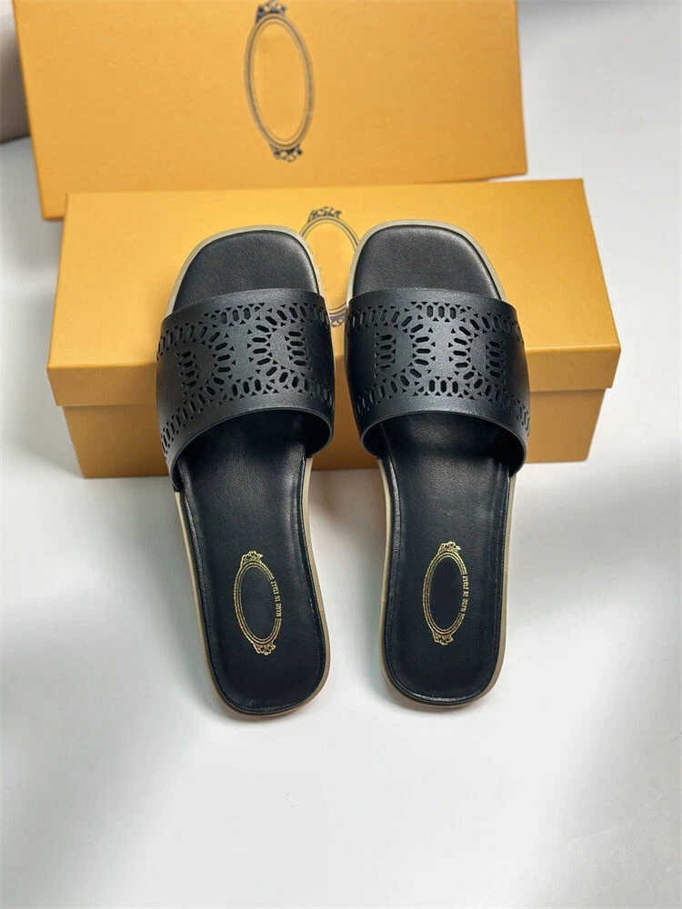 TOD’S Tod's sandali donna in pelle punta piatta cava con punta esposta scarpe