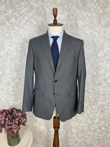 Traje formal italiano Boggi Milano gris lana ojo de pájaro 2 piezas 42, EU 52 W35 L34 - Imagen 2 de 12