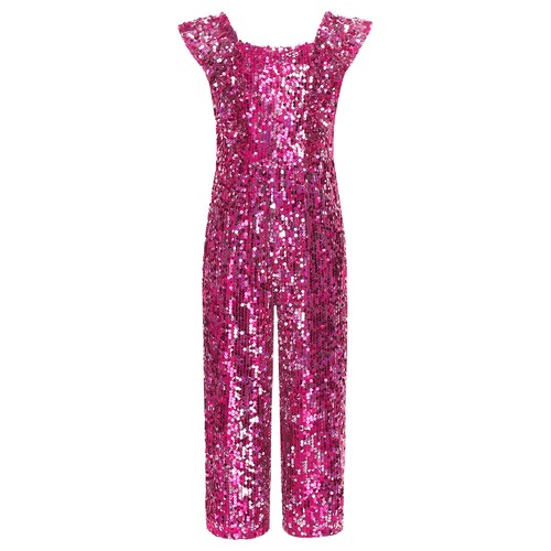 Girls Special Occasion Dress Dazzling Sparkly Outfit Fashion-forward Jumpsuit - Picture 29 of 64