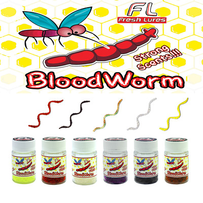 Fresh Lures BloodWorm 0.75''   Artificial Bloodworm Soft Lure | UL & Ice Fishing