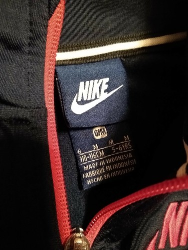 Kids Boys Nike Size M 5-6 Years Light Jacket Full Zip Activewear Navy Blue/Red - Picture 4 of 8