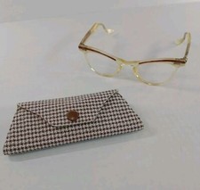 Vintage 1960s Era Womens Cat Eyeglasses 42-22 , 4 1/2 - 5 1/2 With Original Case