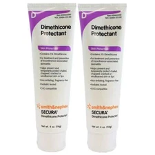 Secura Dimethicone Skin Protectant Cream 4 oz Tube - Pack of 2