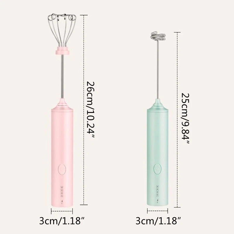 Milk Frother Cordless Electric Beater Handheld for 2 Stirred Heads