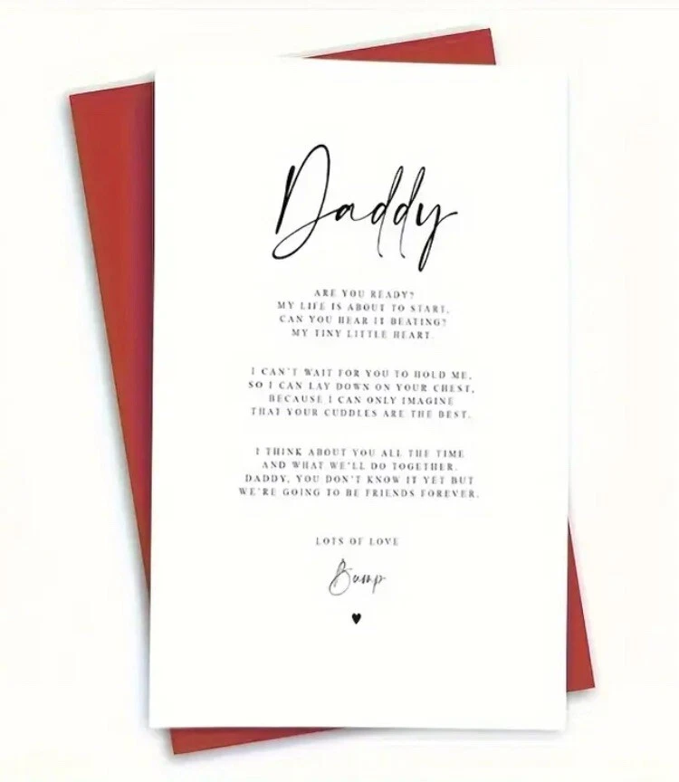 To New Daddy To Be From The Bump - Pregnancy New Baby Dad Father  - W/envelope - Image 2 of 4