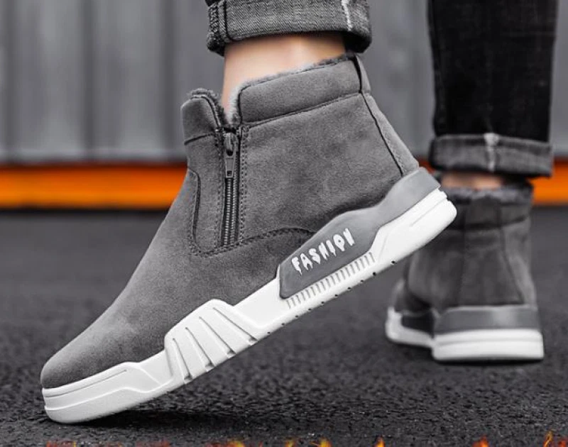 Shoes with zipper shop on top