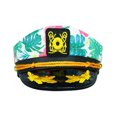 Captain Hat for Men Women Floral Adjustable Sailor Hats Boat