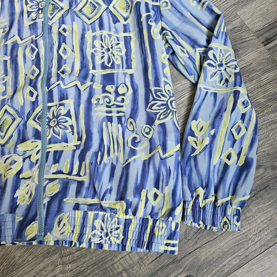 Chaqueta TEDDI Mujer Cremallera Talla M Azul Floral Azteca Excelente Estado De Colección  Foto 2 de 4