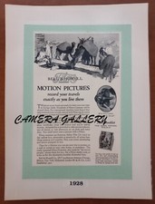 National Georgaphic 1928 BELL  HOWELL FILMO MOTION PICTURES Laminated Print Ad