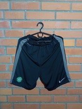 Celtic Training Football Soccer Shorts Black Nike Polyester Mens Size S