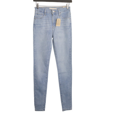 Damen Levi's Jeans Blau Stretch Baumwolle Hight Rise Super Skinny W25 L30 JJJ152