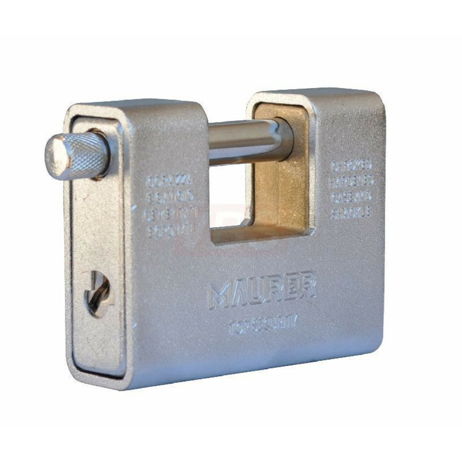 Lucchetto Corazzato Maurer 80mm con 2 Chiavi Antitaglio Negozio