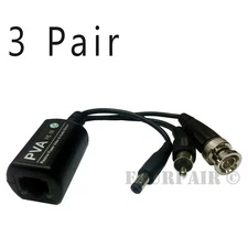 6pcs 3 Pair CCTV Coax BNC Video Audio Power Balun Transceiver to CAT5e 6 TVI 5MP
