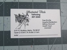 vtg Tattoo business card - Illustrated Flesh Memphis TN