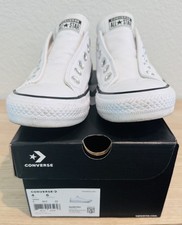      Converse CTAS Slip On White Leather Shoes Men's 4 Women's 6     