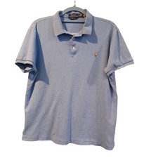 Polo Ralph Lauren Men's Custom Slim Fit Light Blue Polo Shirt Size L