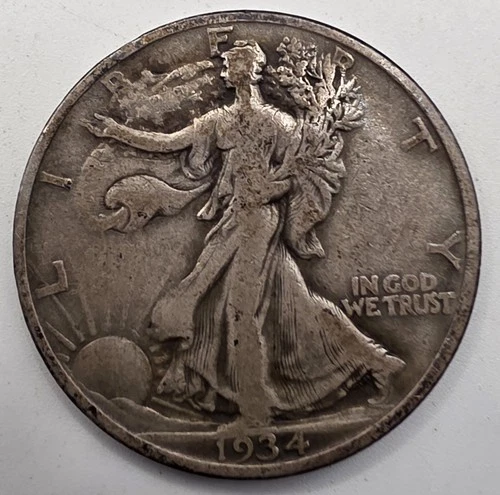 《SILVER》1934  50C Walking Liberty Half Dollar   *GREAT WAY TO BUY SILVER !!