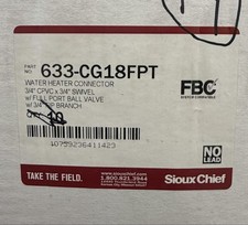 Sioux Chief 633-CG18FPT 3/4 In Water Heater Connector CPVC Swivel FIP Valve 9ct